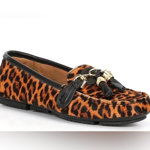Flag Ltd. Shoes - Flag Ltd Morgan Tassel Leopard Print Loafers Calf hair NWT